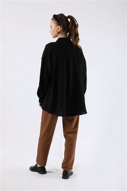 Oversize Muslin Shirt Black