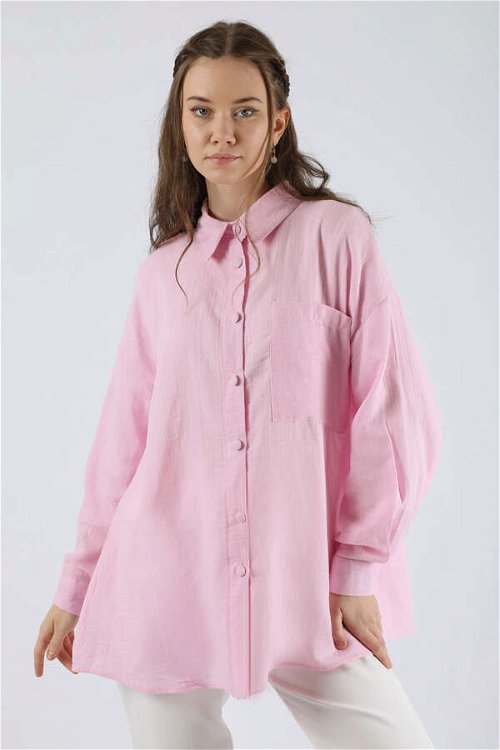 Oversize Muslin Shirt Pink