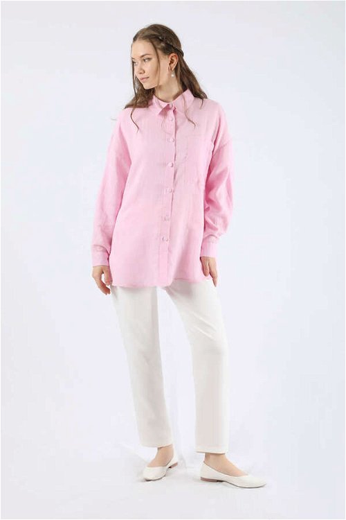 Oversize Muslin Shirt Pink