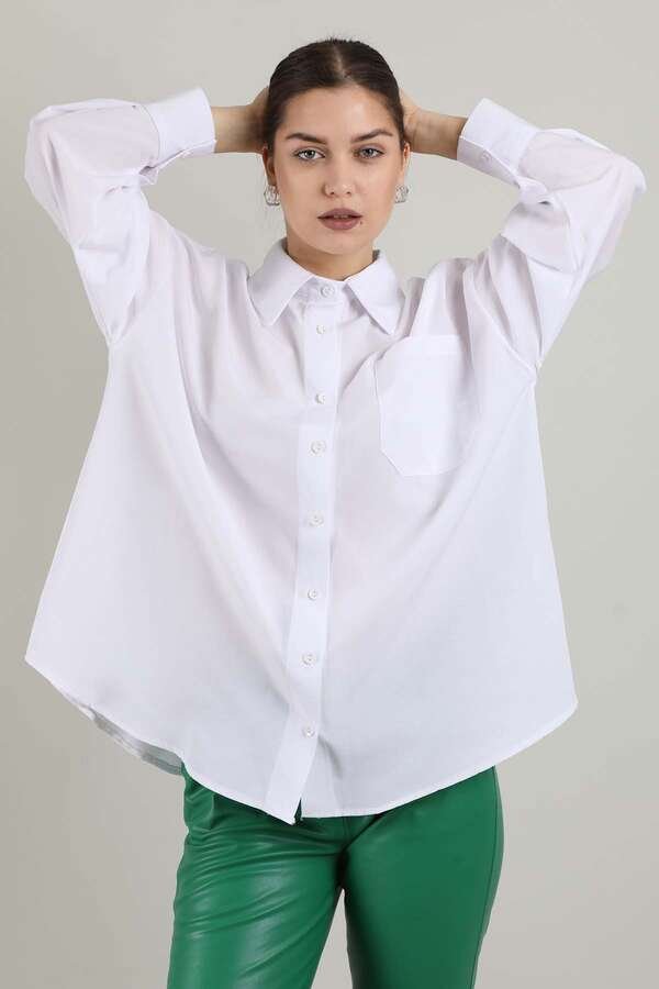 Oversize Pocket Shirt White