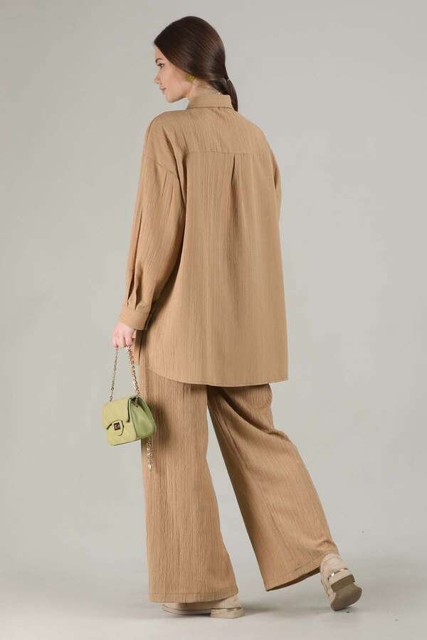 Oversize Shirt Suit Camel