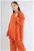Oversize Shirt Suit Orange - Thumbnail