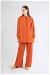 Oversize Shirt Suit Orange - Thumbnail