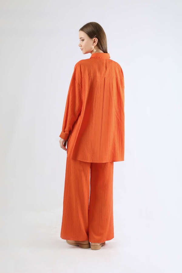Oversize Shirt Suit Orange