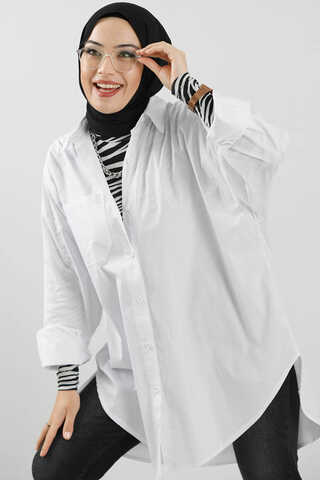 Zulays - Oversize Shirt White