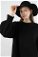 Oversize Üç İplik Elbise Siyah - Thumbnail