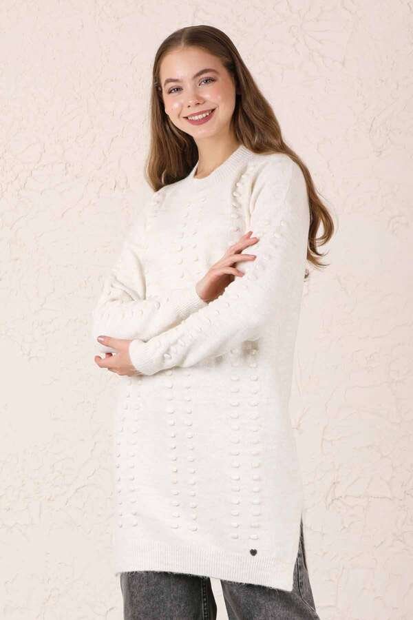 Patterned Sweater Ecru
