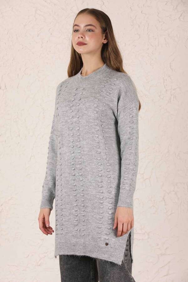 Patterned Sweater Light Gray