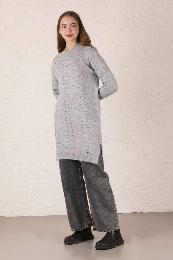 Patterned Sweater Light Gray