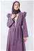 Pearl Embroidered Abaya Suit Lilac - Thumbnail