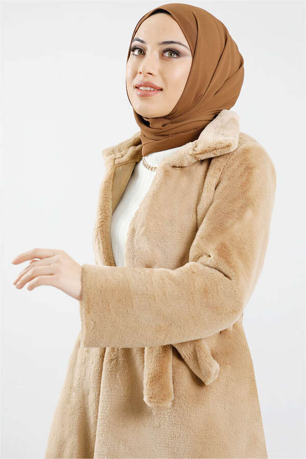 Peluş Ceket Camel