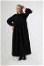 Pile Detaylı Elbise Siyah - Thumbnail
