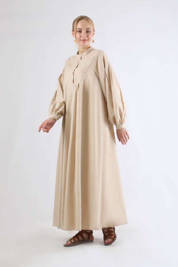 Zulays - Pile Detaylı Elbise Taş