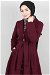 Pleated Arched Burgundy Trenc - Thumbnail