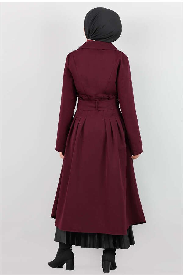 Pleated Arched Burgundy Trenc