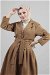 Pleated Arched Tan Trenc - Thumbnail