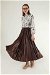 Pleated Skirt Brown - Thumbnail