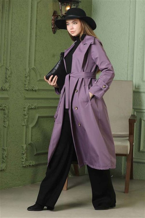 Pleated Skirt Trench Lilac