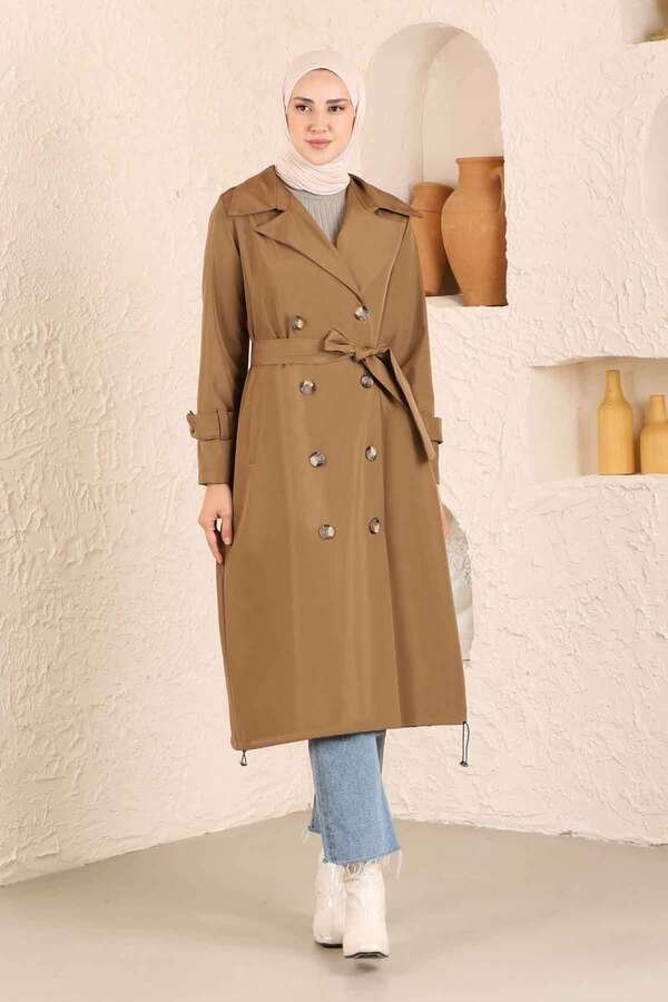 Pleated Skirt Trench Tan
