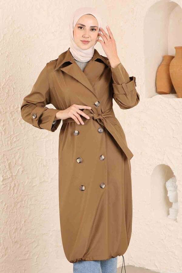 Pleated Skirt Trench Tan