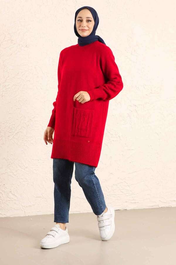 Pocket Sweater Red