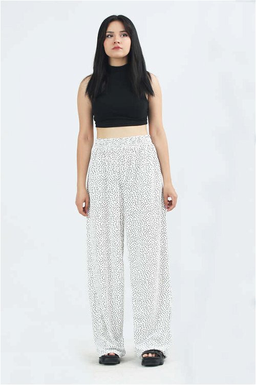 Zulays - Polka Dot Patterned Fabric Trousers