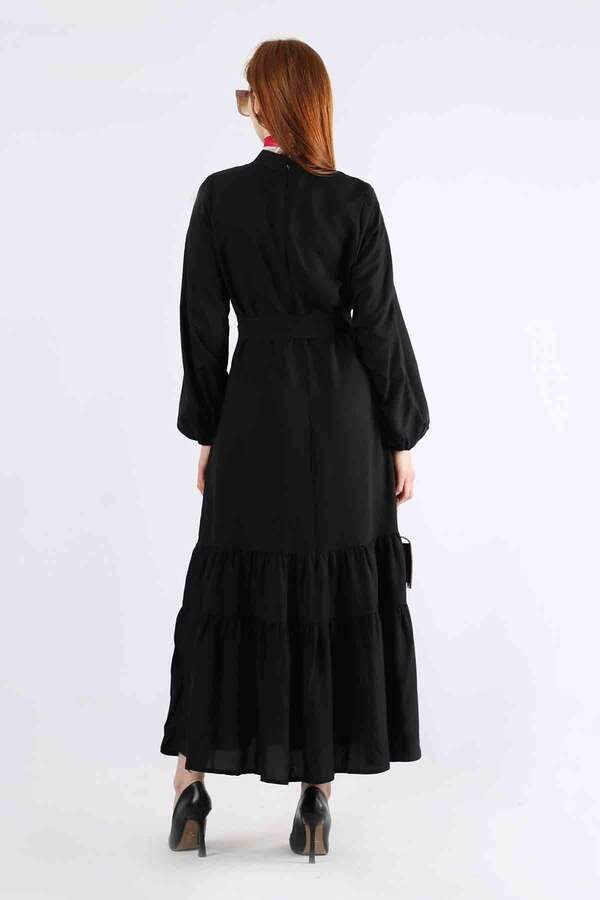 Pomegranate Belted Dress Black