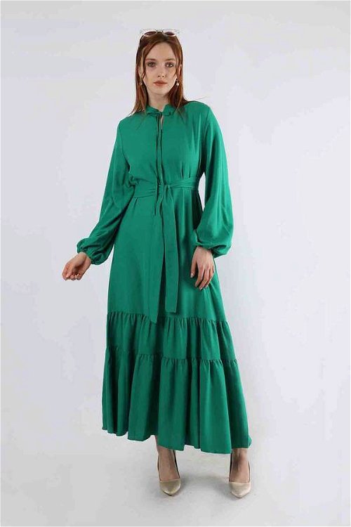 Pomegranate Belted Dress Green