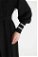 Rib Detailed Belted Abaya Black - Thumbnail