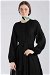Ribbed Detailed Flared Dress Black - Thumbnail