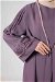 Ribbed Abaya Set Lilac - Thumbnail