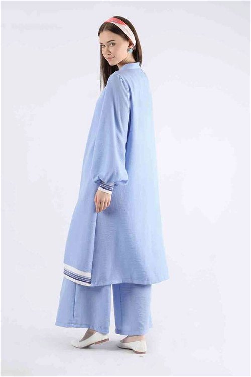 Ribbed Abaya Suit Baby Blue