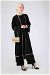 Ribbed Abaya Suit Black - Thumbnail