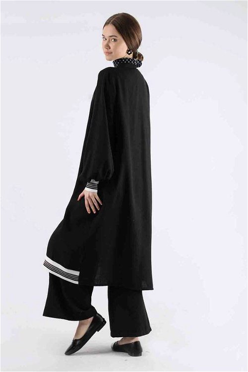 Ribbed Abaya Suit Black