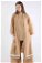 Ribbed Abaya Suit Camel - Thumbnail