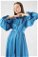 Robalı Saten Elbise Mavi - Thumbnail