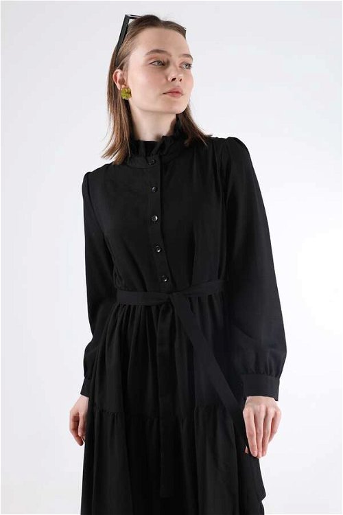 Frill Collar Dress Black