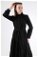 Frill Collar Dress Black - Thumbnail