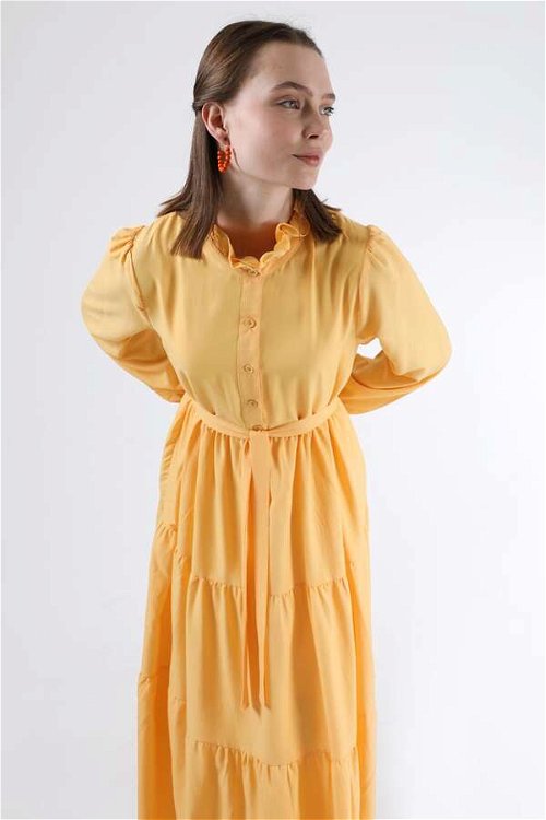Frill Collar Dress Yellow