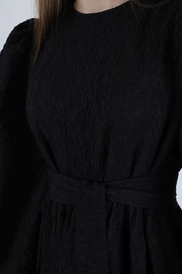 Ruffle Detailed Dress Black