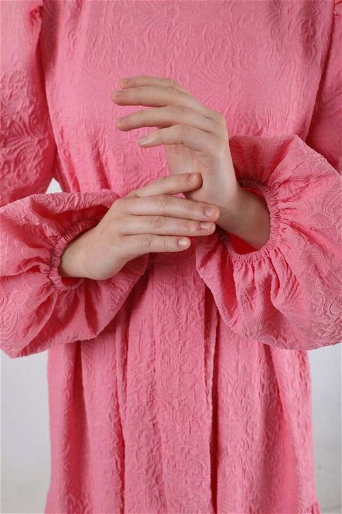 Ruffle Detailed Dress Brink Pink