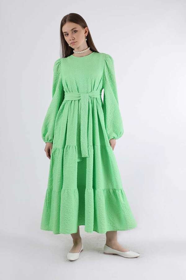 Ruffle Detailed Dress Spring Green