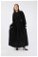 Zulays - Ruffle Detailed Pleated Dress Black