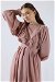 Ruffle Detailed Pleated Dress Dried Rose - Thumbnail