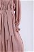 Ruffle Detailed Pleated Dress Dried Rose - Thumbnail