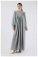Zulays - Ruffle Detailed Pleated Dress Gray