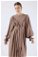 Ruffle Detailed Pleated Dress Mink - Thumbnail