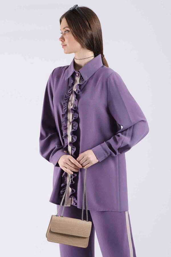 Frilly Shirt Suit Purple