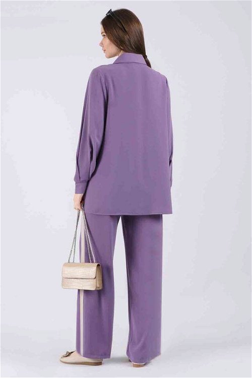 Frilly Shirt Suit Purple