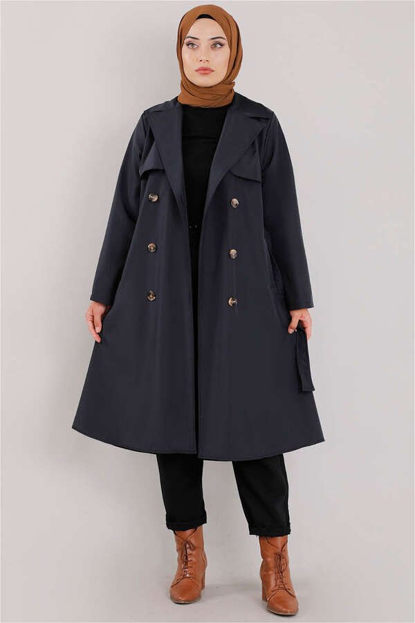 Safi Trench Navy Blue
